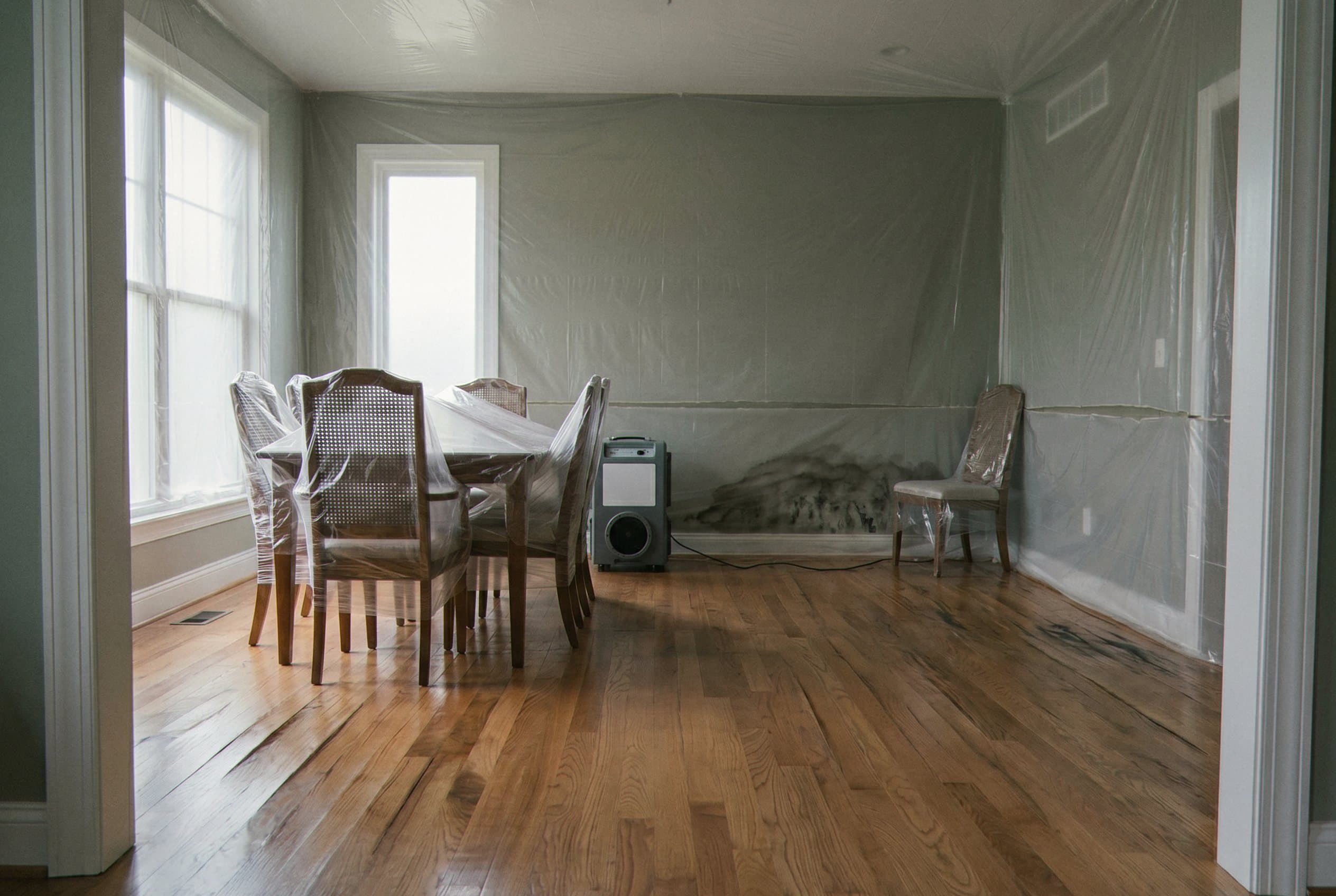 Hardwood floor damage from water exposure