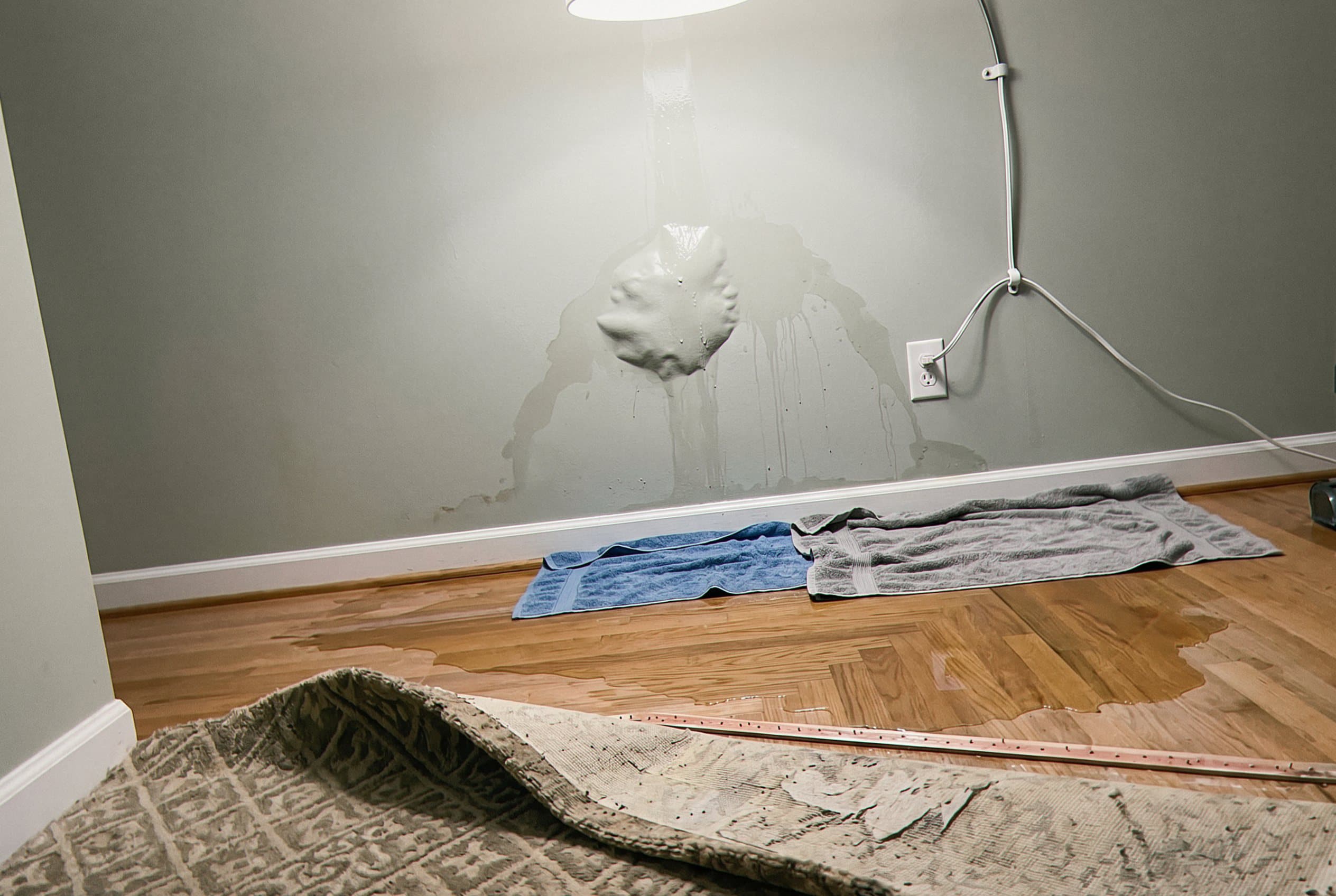 Water damage from burst supply line