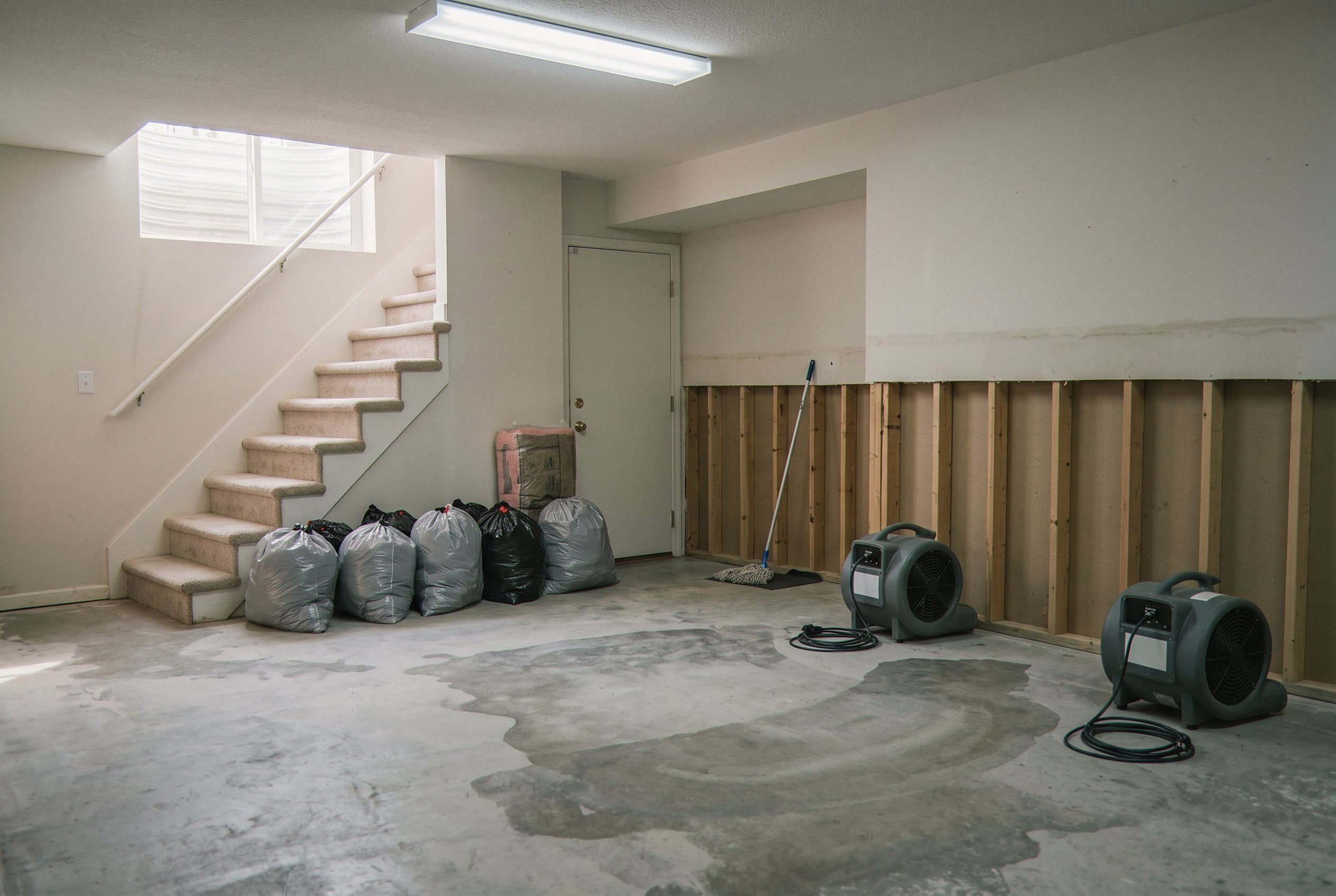 Room cleaned and prepared for repairs