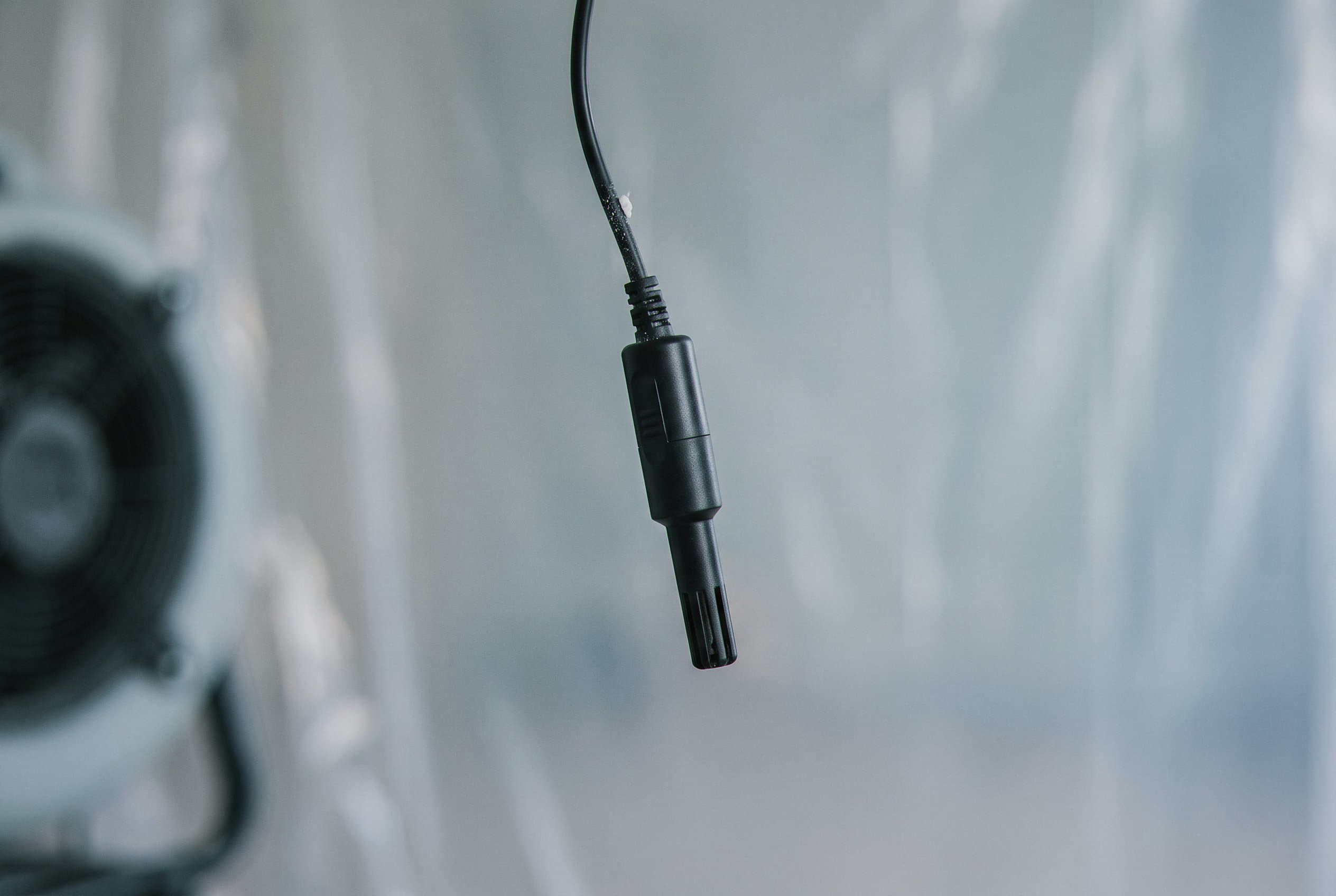 Close-up of moisture meter reading