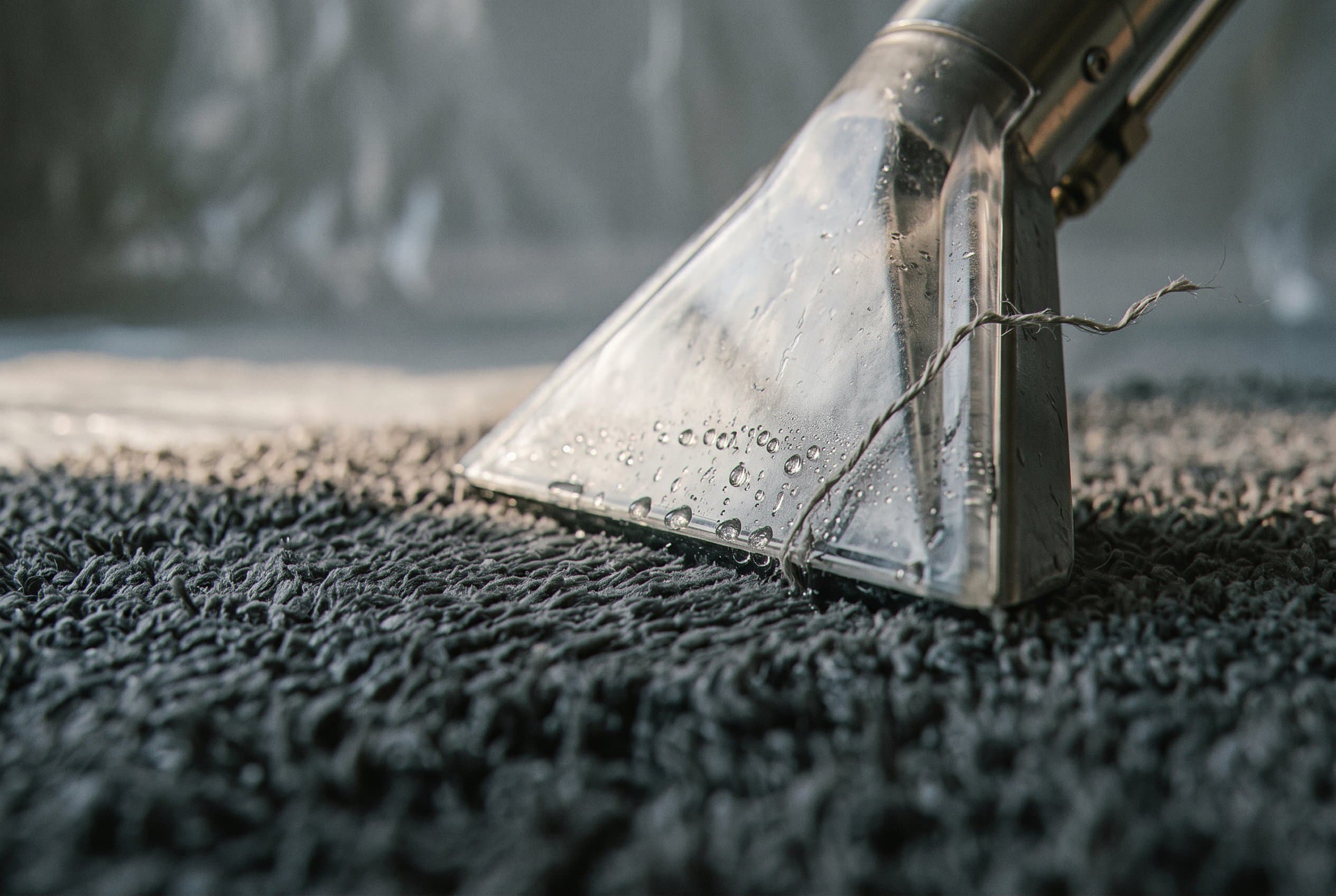 Extraction hose removing water from carpet