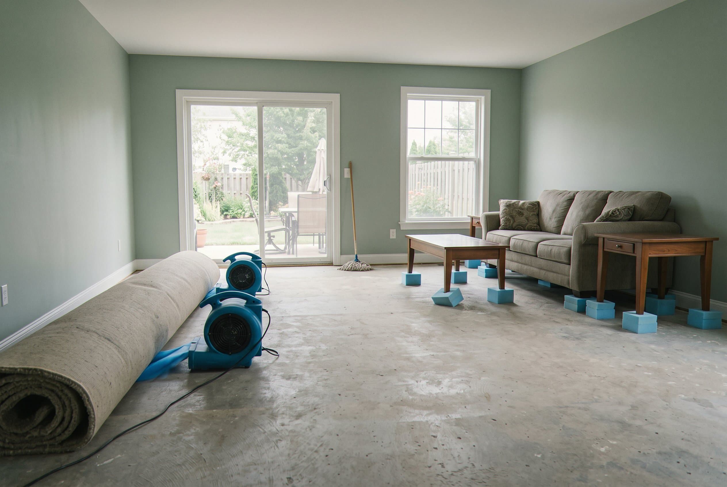 Dry carpet after complete extraction